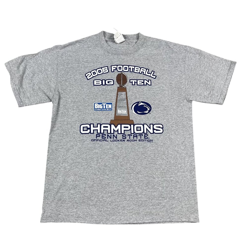 Vintage Penn State 2005 Lee Sport Big Ten Football Mens Grey T-Shirt Sz Large